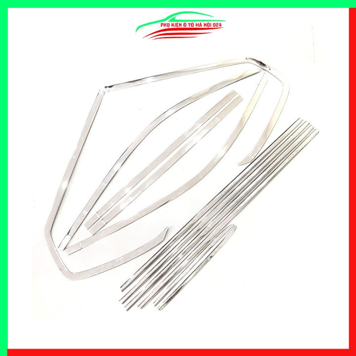 Bộ nẹp viền chân kính cong kính Land Cruiser Inox sáng bóng chuẩn form xe