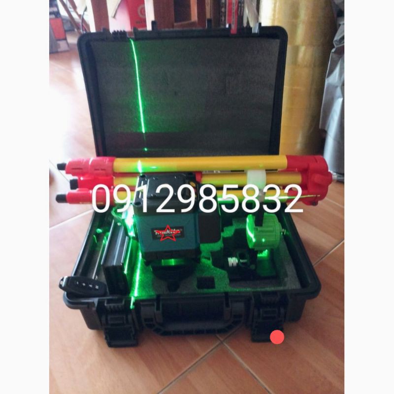 Máy cân mực Laser 12 tia xanh 3D -quay 360độ -Tặng bộ từ hít treo tường