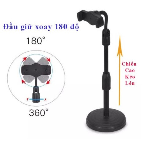 Giá Đỡ Điện Thoại Để Bàn, Quay TikTok, Giá Đỡ Livestream, Xem Video xoay 360 độ