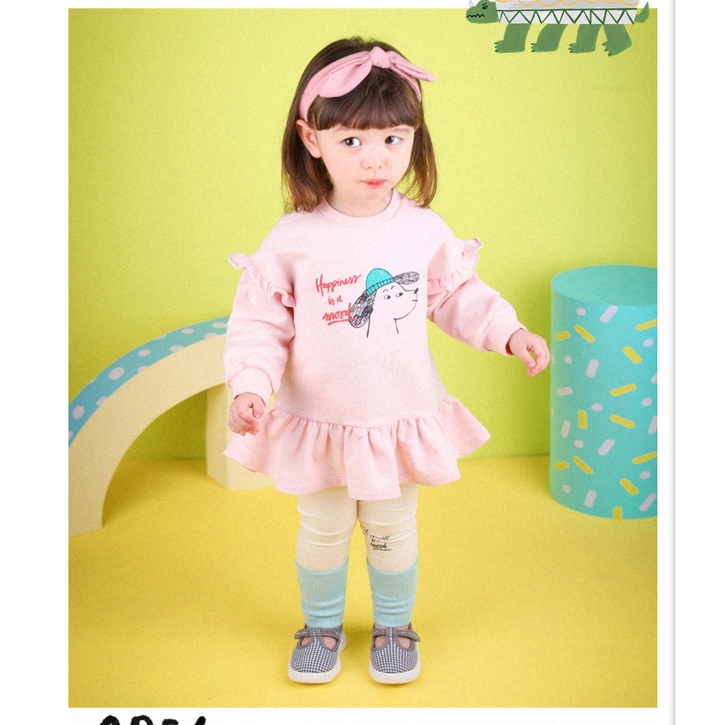 Quần leg thun phối thun tăm xanh bé gái Moli. HA3820