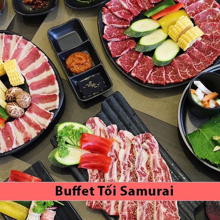 HCM [E-Voucher] Samurai BBQ - Buffet Tối Lẩu Nướng BBQ Bò Mỹ, Hải Sản Và Sushi Phong Cách Nhật Bản (DT)