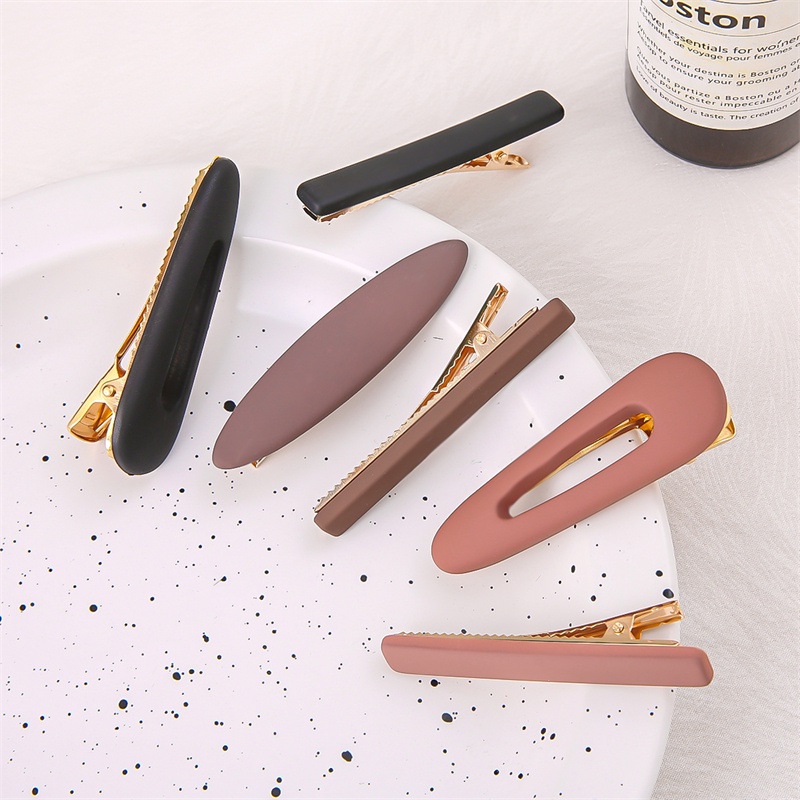 Set 2 kẹp tóc BEADIA dáng dài phong cách đơn giản thời trang dành cho nữ