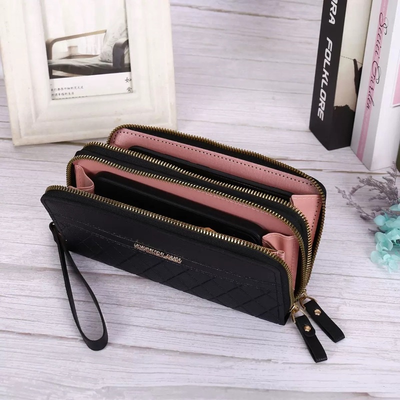 Ví 2 khoá cầm tay fashion classic nhiều ngăn mẫu đẹp giá rẻ