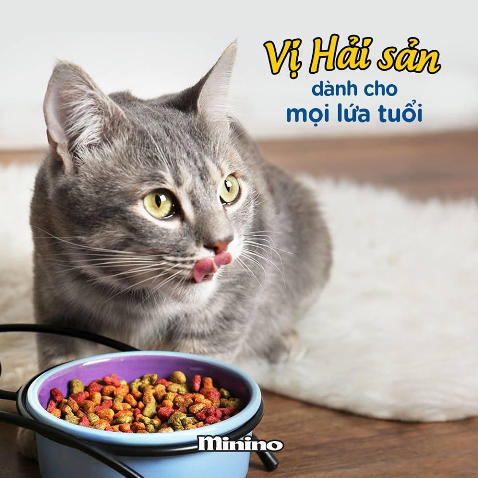 Thức ăn hạt cho mèo Minino 480gr Vị Cá Ngừ