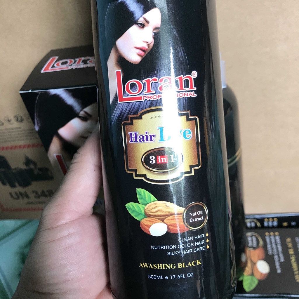 Dầu gội phủ bạc nhuộm đen tóc LORAN 500ml | Gội đen tóc thảo dược | Hàng Việt Nam chính hãng 100%