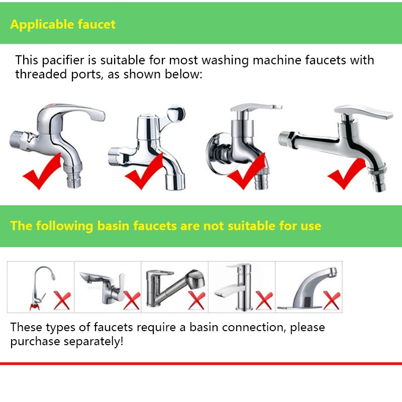 1 Đầu Nối Vòi Nước 2 Trong 1 CR1 / 2 Inch Và 3 / 4 Inch