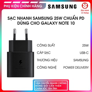 Bộ sạc nhanh Samsung 25w dành cho Note 10