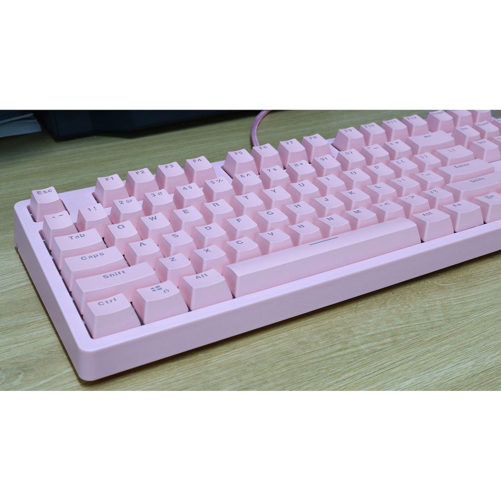 Bàn phím cơ E-Dra EK387 Dream Pink màu hồng cực chất, Huano Switch 2021, cable Type C tháo rời - Hàng chính hãng