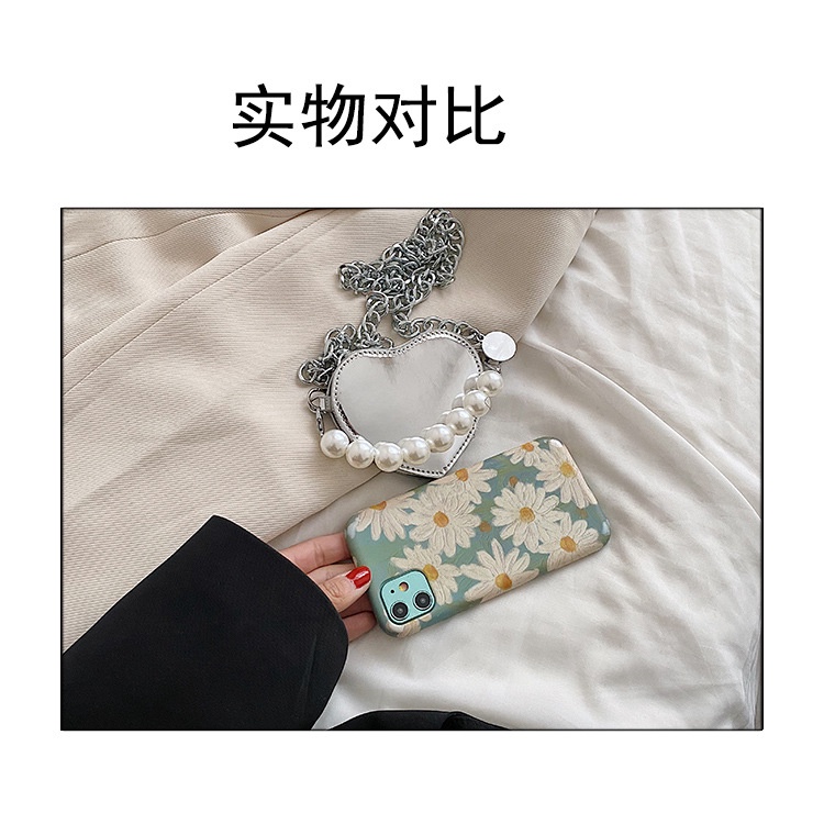 Túi Đeo JASMIN NOIR Chéo Da PU Hình Trái Tim Nhỏ Phối Dây Xích Thời Trang Nữ Sành Điệu