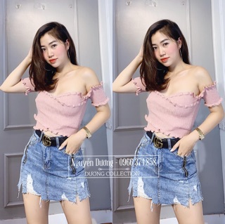 Áo len trễ vai