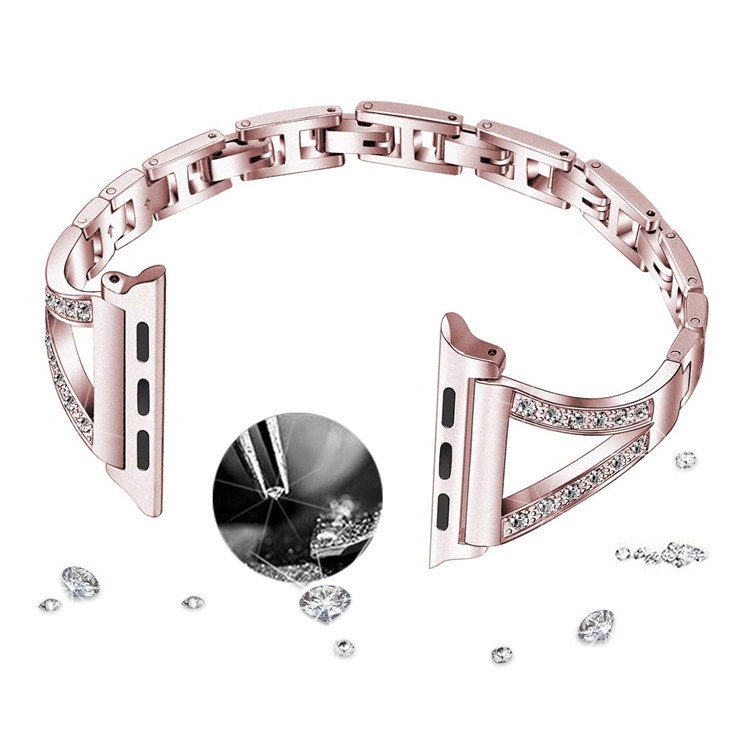 Dây Đeo Đồng Hồ Bằng Inox Đính Kim Cương Giả Cho apple watch ultra 8 7 41mm 45mm iwatch 8 7 6 se 5 4 3 2 40mm 38mm 49mm 45mm 44mm 42mm