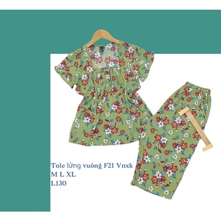 Đồ bộ lanh lửng cổ vuông tôn xuất khẩu 45 kí đến 68 kí