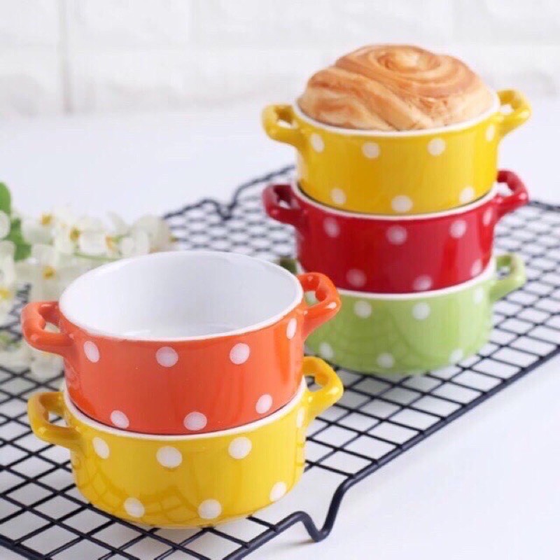 Bát sứ hình nồi chảo chấm bị màu sắc đáng yêu decor nhà bếp, bát ăn dặm cho bé dung tích 130ml ăn dặm kiểu nhật