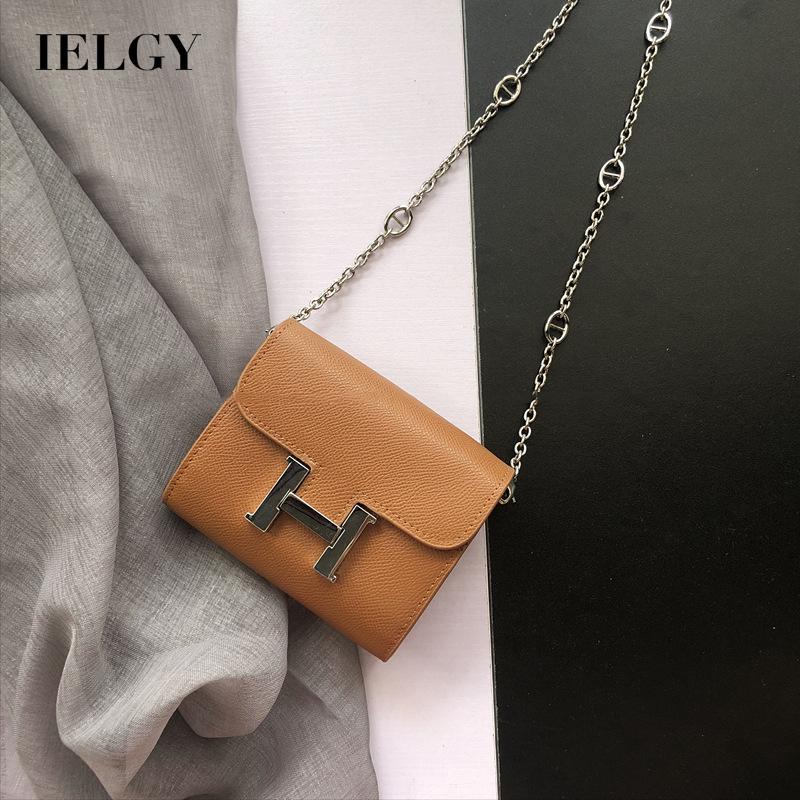 Túi đeo chéo mini IELGY khóa chữ H phối dây xích thời trang cho nữ