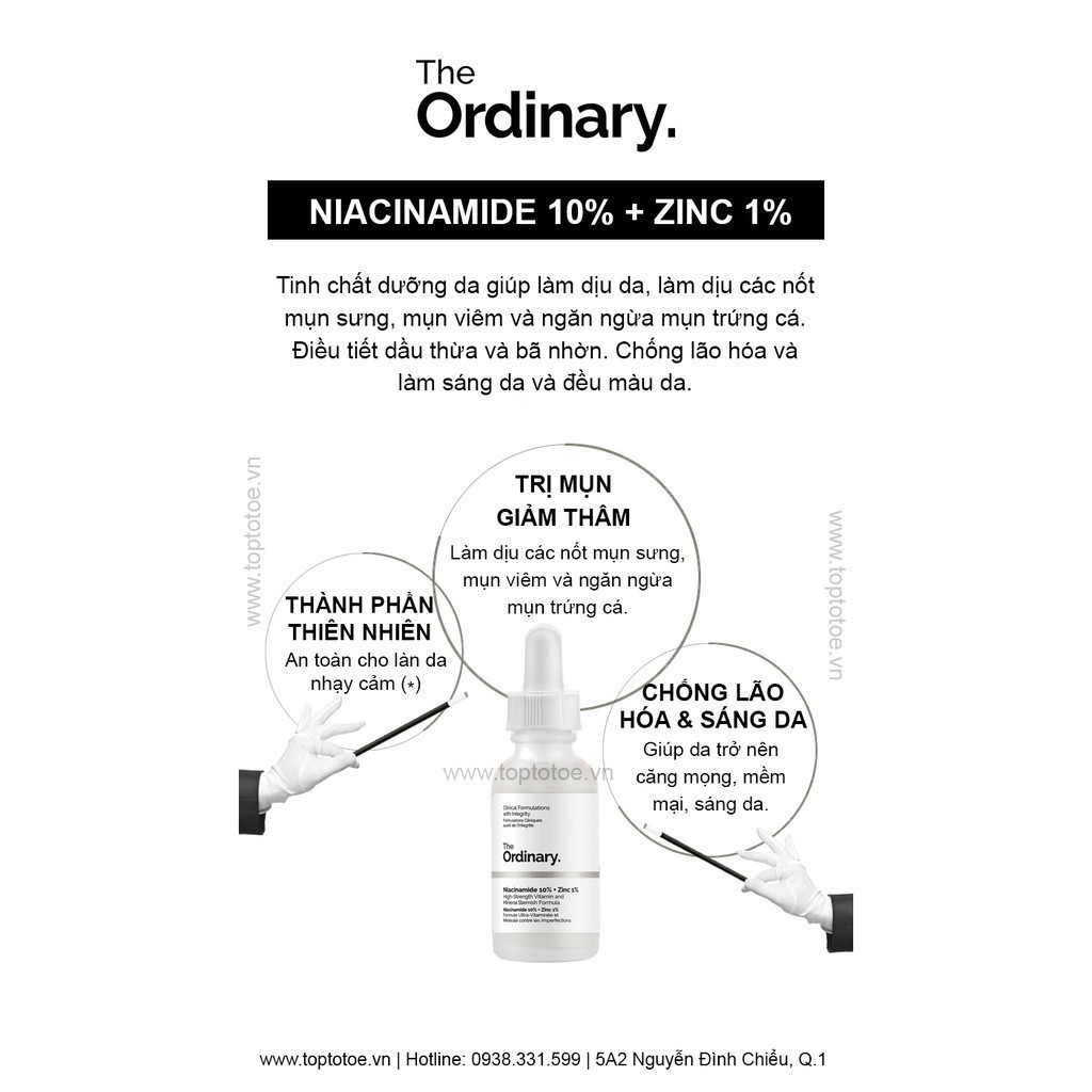 Serum Cải Thiện Thâm Mụn The Ordinary Niacinamide 10% + Zinc 1%