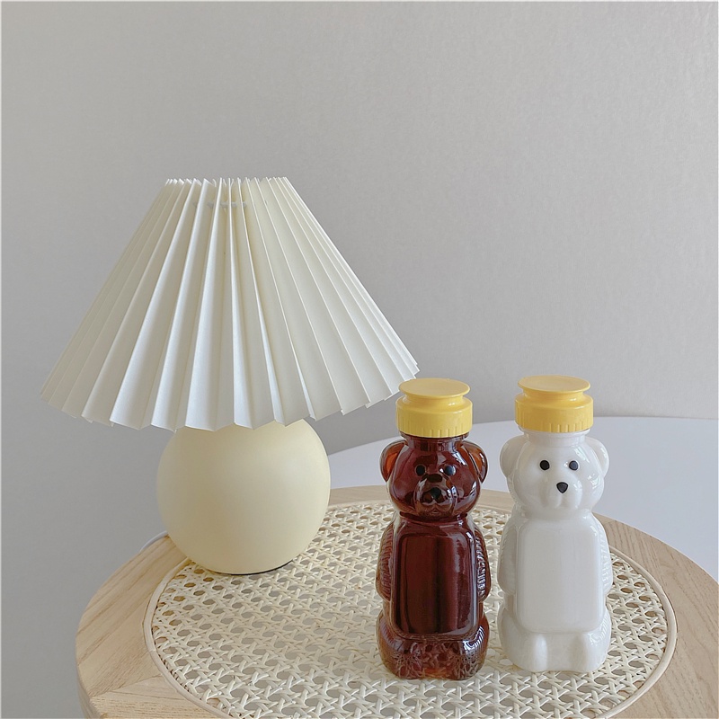 Bình nước trong suốt hình gấu dung tích 250ml/ống hút nhiều mẫu tùy chọn tiện dụng cho trẻ nhỏ