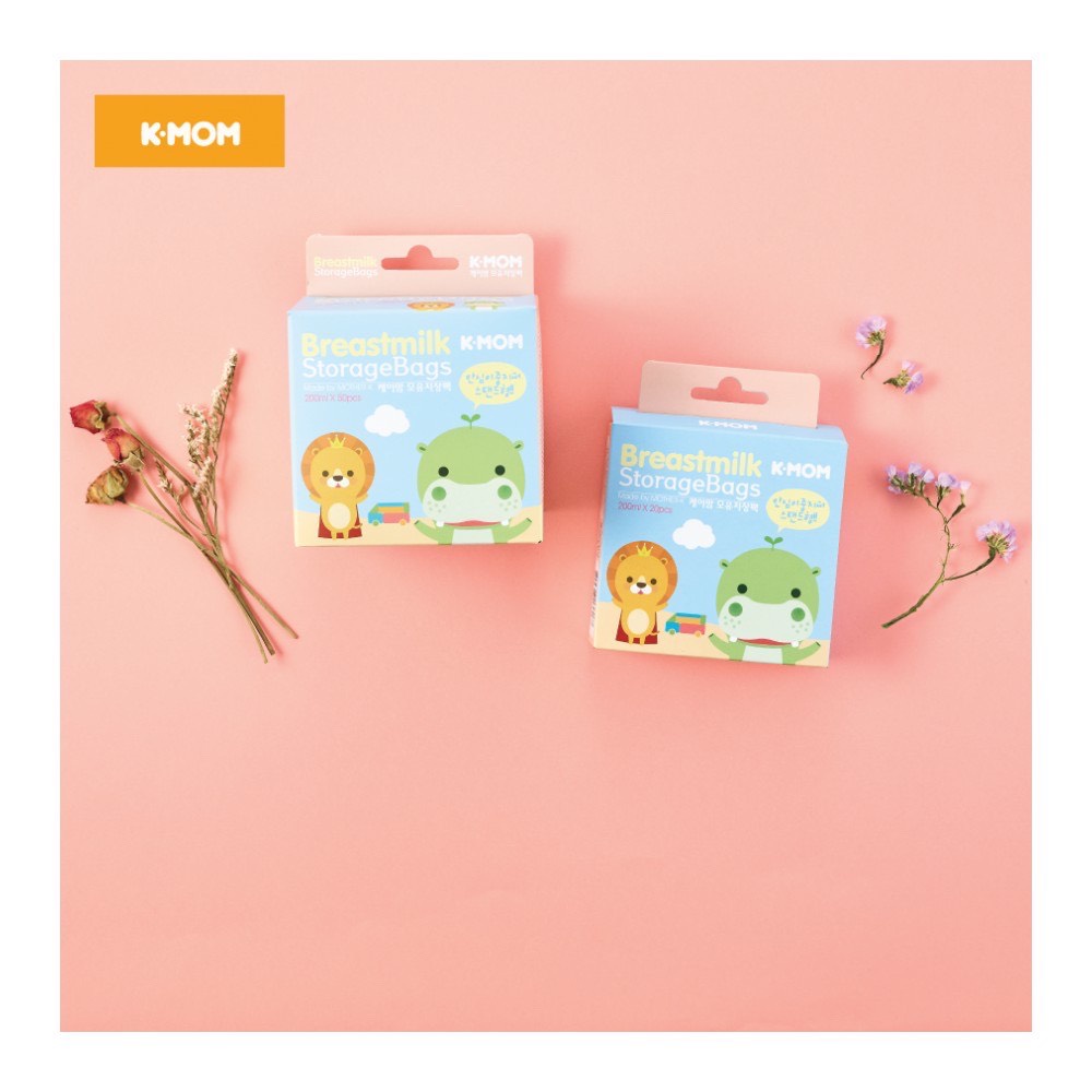 TÚI TRỮ SỮA K-MOM KMOM HÀN QUỐC (200ML-20 cái/ 50 cái), Túi trữ sữa Kmom