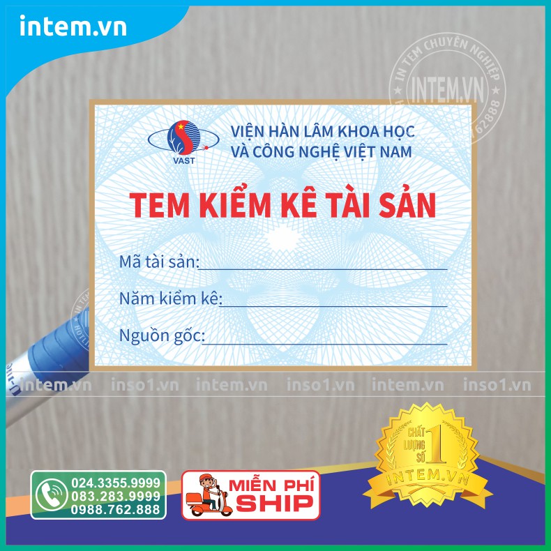 TEM VỠ KIỂM KÊ TÀI SẢN