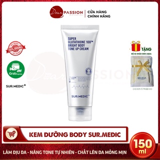 Kem Dưỡng Thể Sur.Medic Nâng Tone Trắng Toàn Thân - Surmedic Super Glutathione 100TM Bright Body Tone Up Cream 150ml