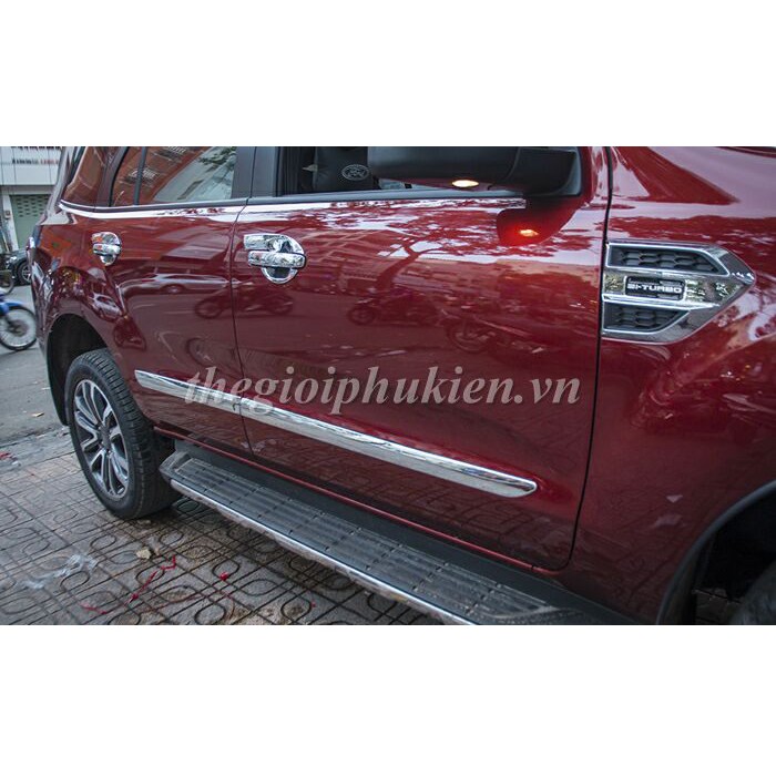 [ Hàng nhập khẩu ] Bộ ốp hõm cửa xe Ford Everest 2016-2019 mạ Crom