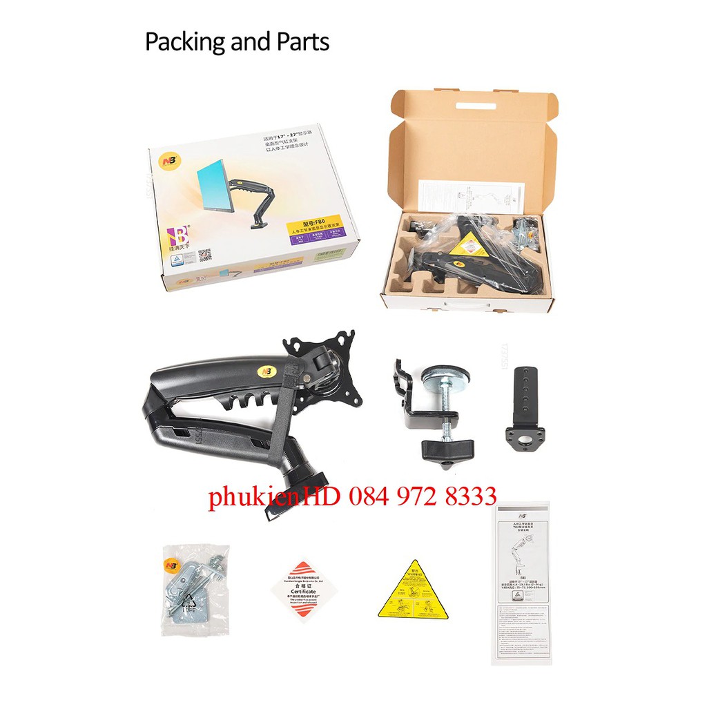 Giá treo màn hình máy tính nb f80 19 - 30 inch tải trọng 9kg