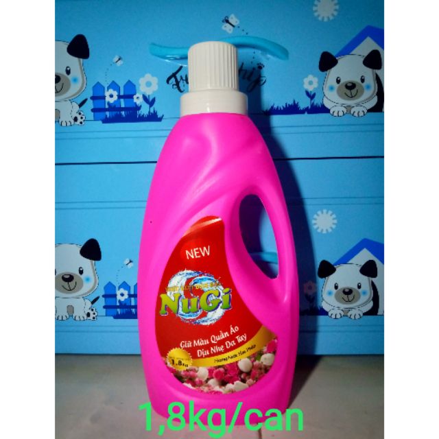 Nước giặt xả Nugi hương nước hoa pháp giá chỉ  54k/can 1,8kg
