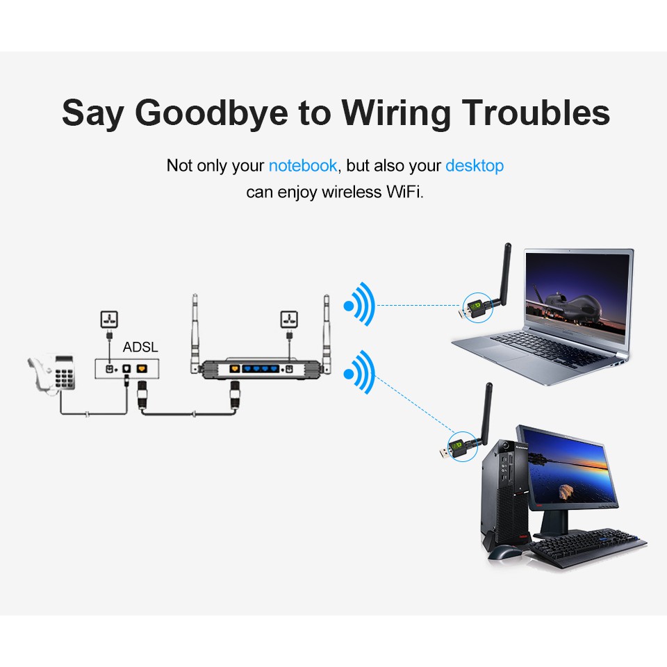 Bộ Chuyển Đổi Wifi Usb Wifi Wifi Wifi Thẻ Wi-Fi Mt7601 Cho Pc Deskto | BigBuy360 - bigbuy360.vn
