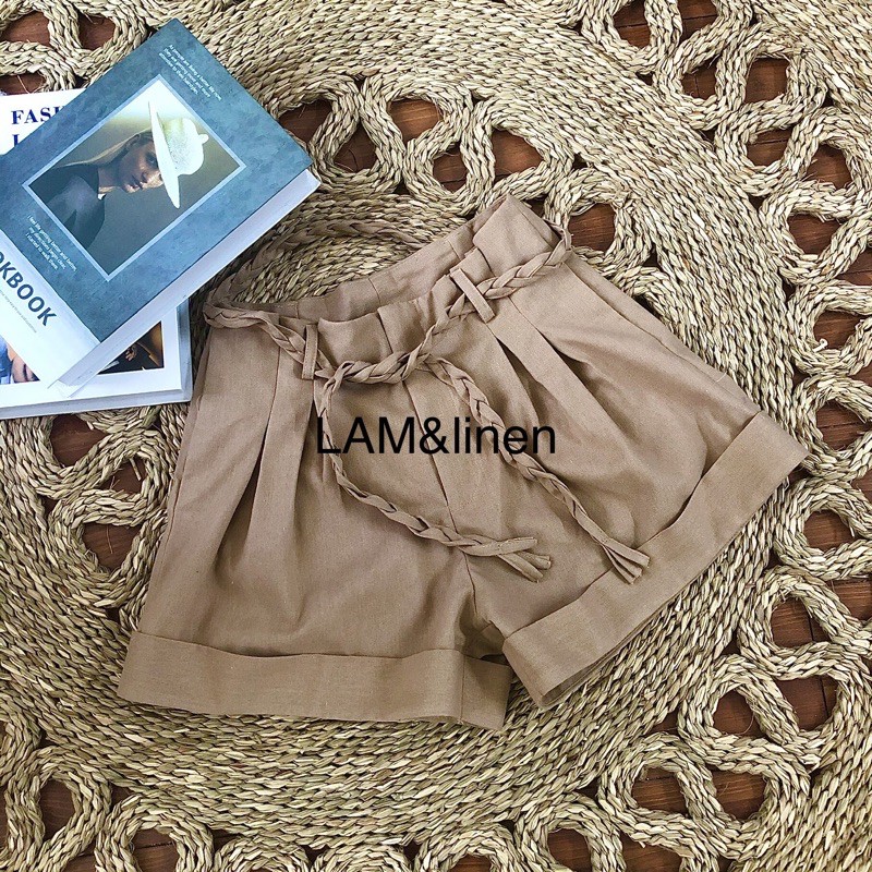 QUẦN SHORT LƯNG CAO LINEN