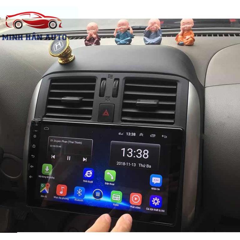 Màn hình lắp sim cho xe sunny cấu hình  RAM 2G ROM 32G IPS chống chói kính cường lực 2,5D