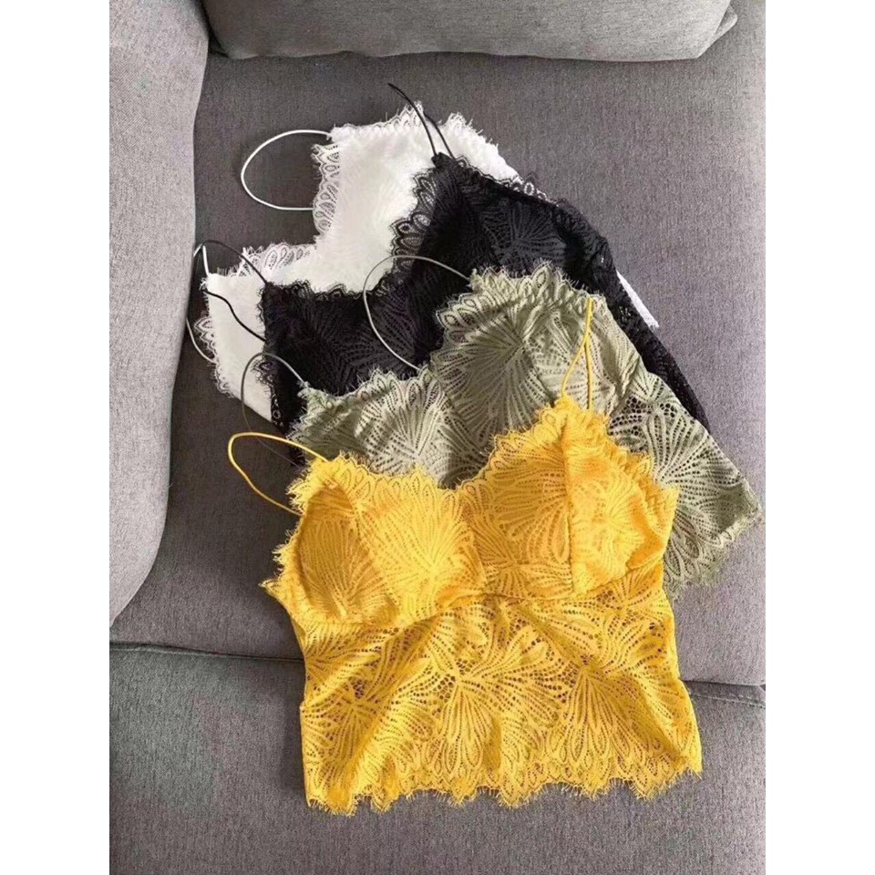 Áo Bra Ren Lá 2 Dây Bún Áo Bra Ren Hoa Lá Dáng Lửng Sexy Hàng Cao cấp có đệm Ngực - Mbra94 | BigBuy360 - bigbuy360.vn