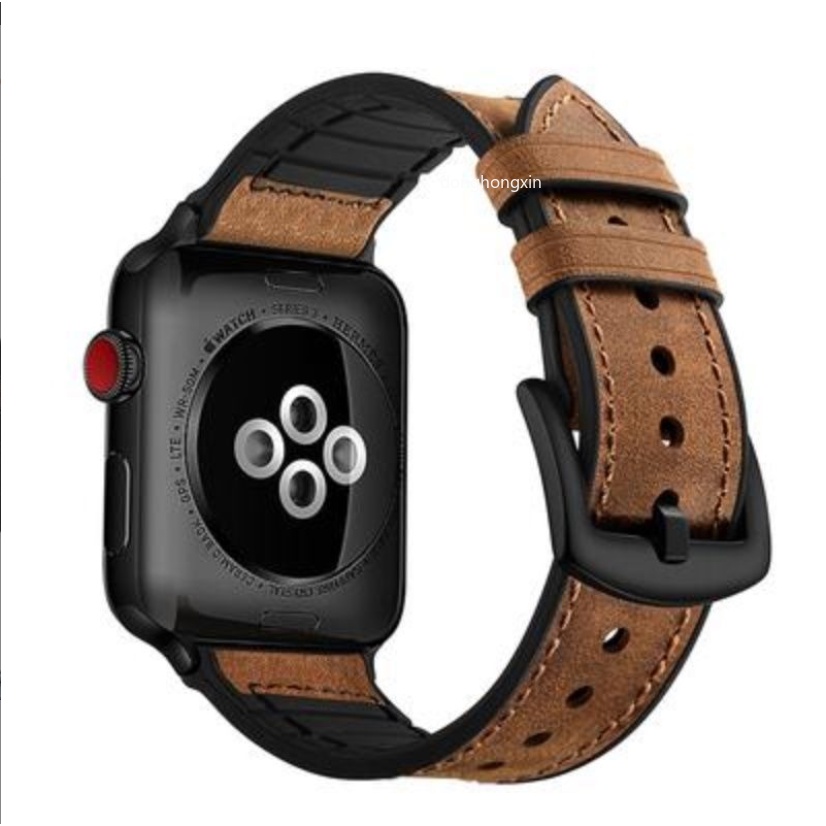 Dây Đeo Bằng Da Thật 40/44/38/42mm Dành Cho Đồng Hồ Thông Minh Apple Watch Series 8 7 6 SE 5 4 3 2 41mm 45mm Ultra 49mm