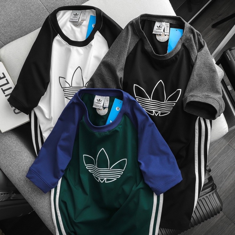 Áo thun cộc tay Raglan Ad chất cotton 4 chiều full tag made in cambodia