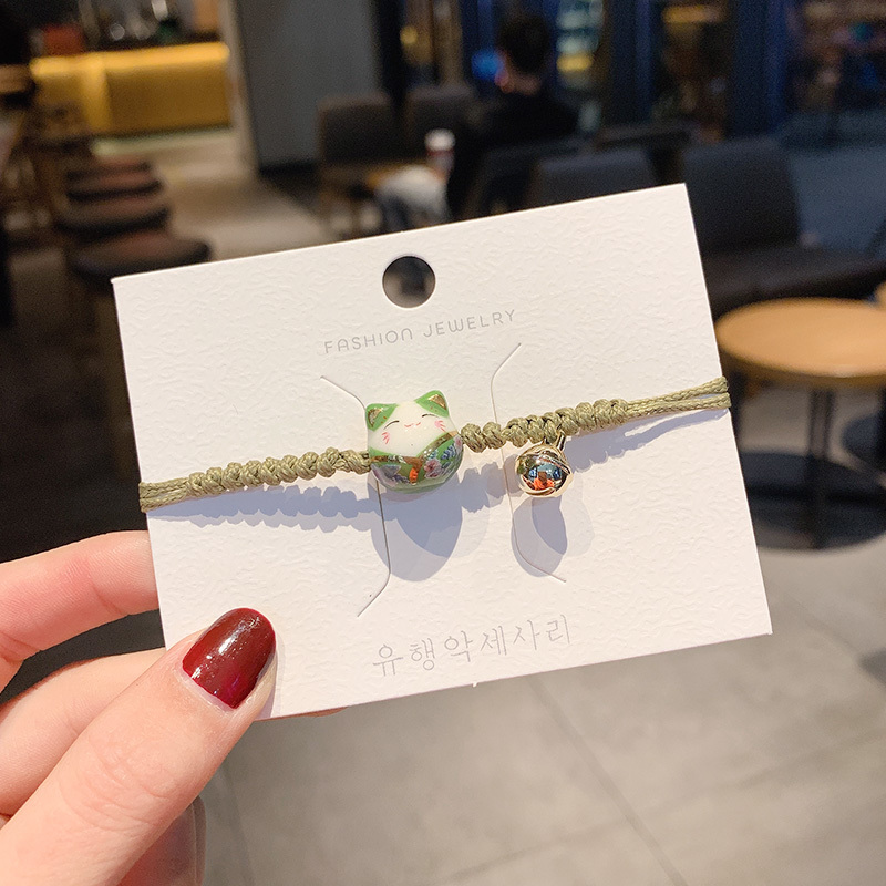 [Mã FAMAYFA giảm 10K đơn 50K] Vòng Tay Dây Bện Mặt Hình Mèo May Mắn Dễ Thương Cho Nữ | BigBuy360 - bigbuy360.vn