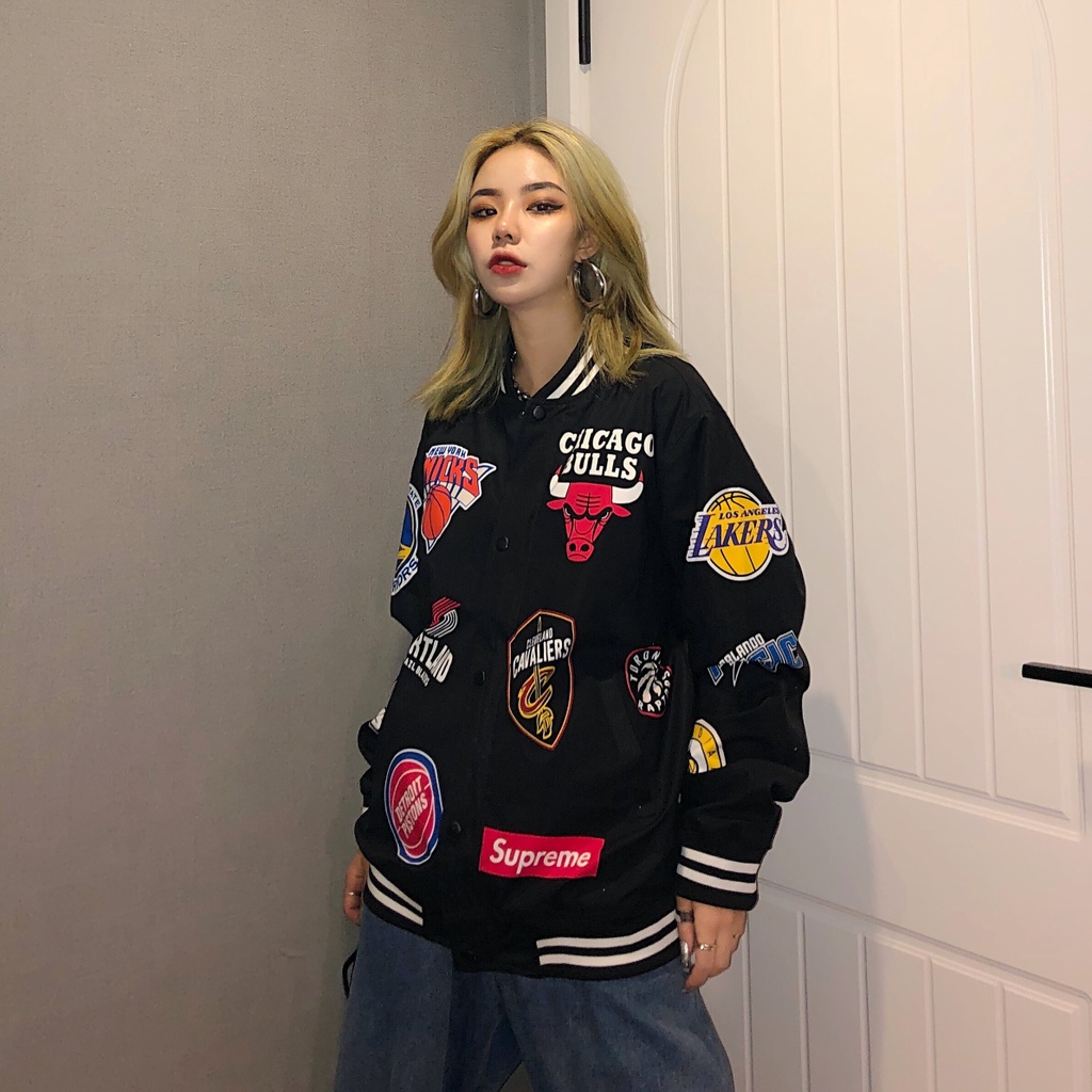 Áo khoác bóng chày Supreme 18SS X NBA X NIKE