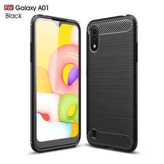 Ốp điện thoại sợi cacbon xước cho điện thoại Samsung Galaxy A01 A21 A51/M40S A11 M11 A41