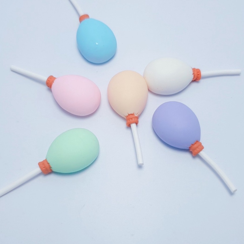 Sticker trang trí giày nhựa lỗ / nút gắn hkdesign mẫu hình bóng bay nhiều màu gắn sục dép quai ngang (6k/ 1 cái)