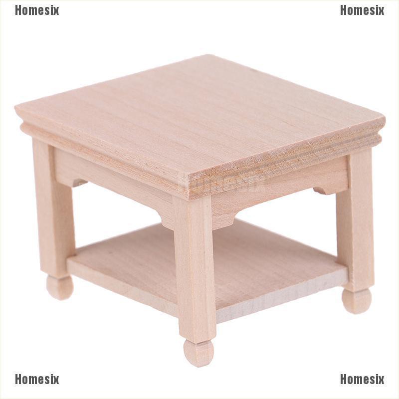 [HoMSI] 1/12 Dollhouse Miniature Mini Wooden Tea Table Model Accessories SUU