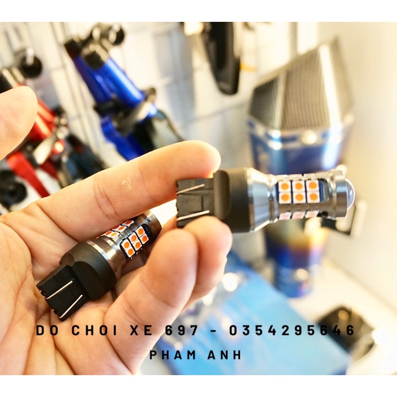 Đèn led T20 siêu sáng lắp Ô tô, Xe máy. 3 Màu Đỏ Vàng Trắng - Bảo Hành 3 năm