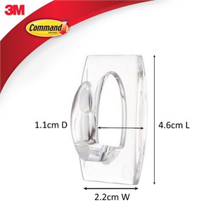 Móc treo tường trong suốt Command 3M- vỉ 6 cái