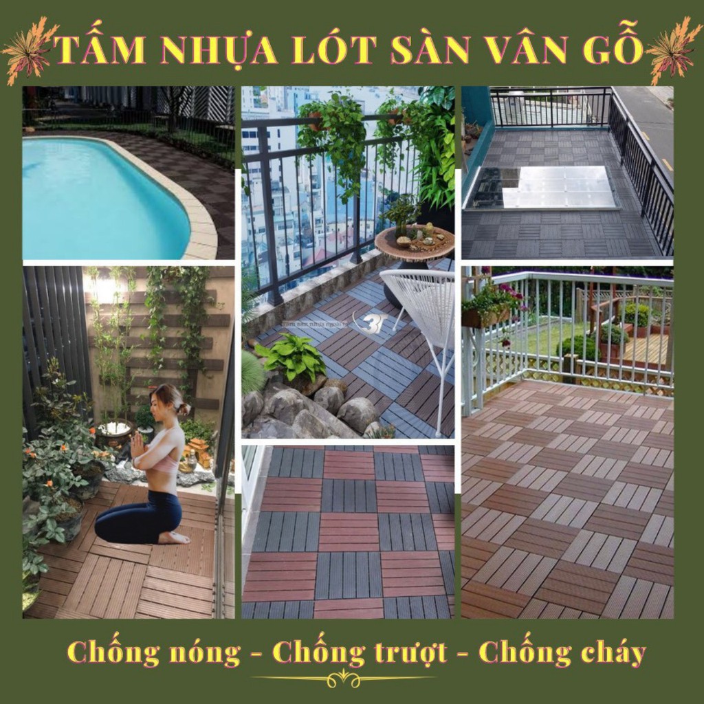 Vỉ Nhựa Lót Sàn Ban Công 3T.450, Nhà, Nhà Tắm, Hồ Bơi, Sân Vườn, Ngoài Trời Siêu Bền KT 30x30cm