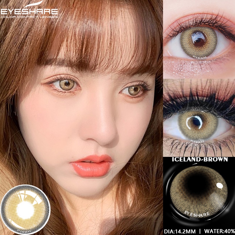 EYESHARE [Hàng mới về] Bộ 2 kính áp tròng mềm mịn trang điểm mắt