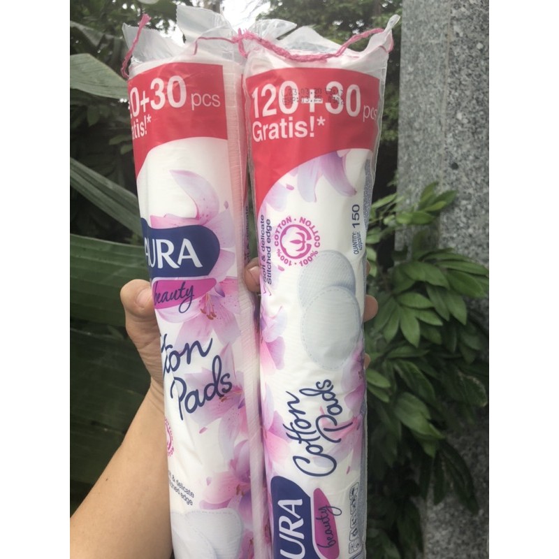 Bông Tẩy Trang Aura 150 miếng | BigBuy360 - bigbuy360.vn
