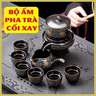 Bộ ấm chén pha trà cối xay hoài cổ cao cấp - bộ ấm chén cối xay cao cấp , bộ tách trà cối xay hoài cổ làm qùa tặng