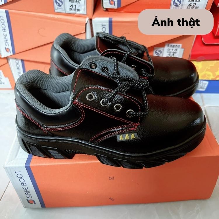 giày bảo hộ lao động nam Safety boot cổ thấp mũi sắt chống đinh, chống va đập dành cho thợ hàn điện đi làm, đi chơi