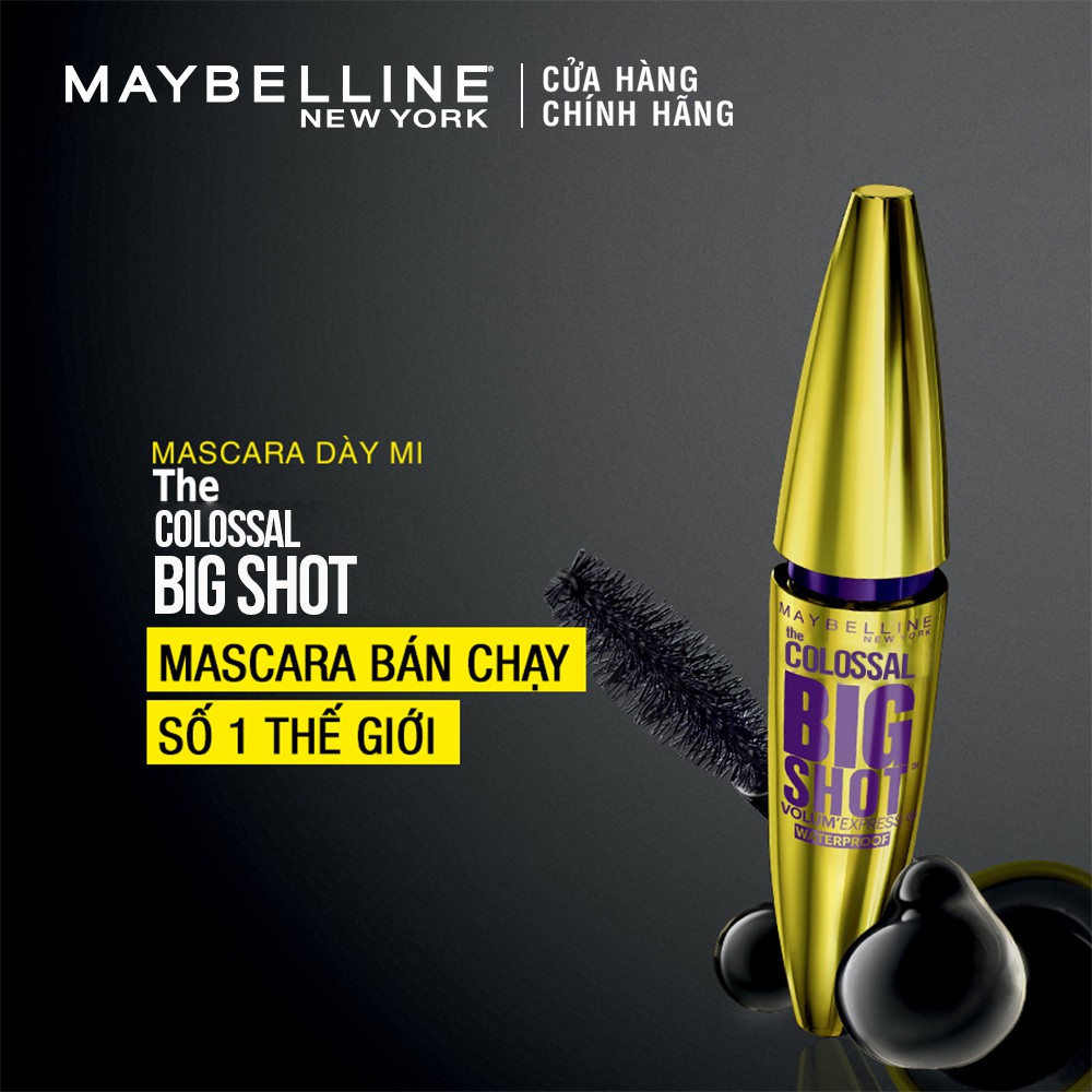 Mascara Dày Mi Cực Đại Maybelline New York The Colossal Big Shot Waterproof Chuốt Mi Không Lem Không Trôi 10ml