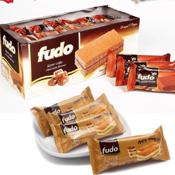 Bánh Bông Lan FUDO Chesse/Tiramisu/Chocolate Oriental Hộp 24 Gói