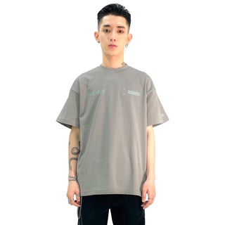 5THEWAY® /public icon/ LETTER DROP SHOULDER TEE™ in GREY aka Áo Thun Xám Tay Ngắn