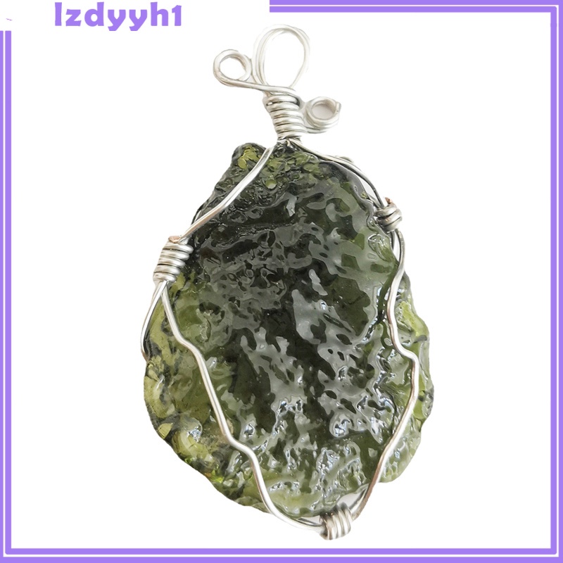 JoyDIY  Crystal Irregular Moldavite Pendant Natural Energy Stone for Women Girls