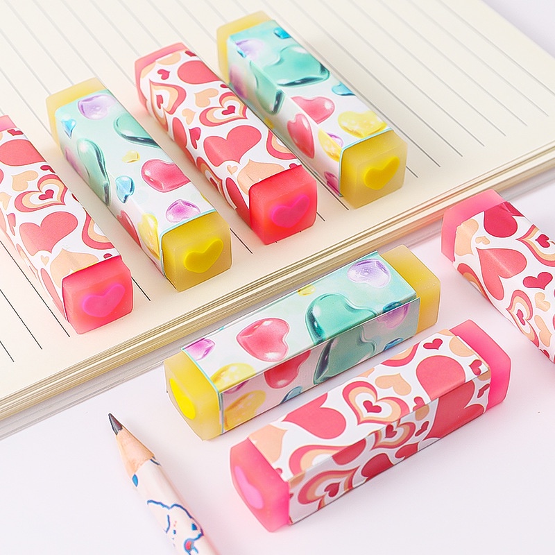 Hoạt hình dễ thương sáng tạo Cục tẩy mềm Cục tẩy nhỏ Cao su trái cây đáng yêu Cục tẩy mô hình khủng long