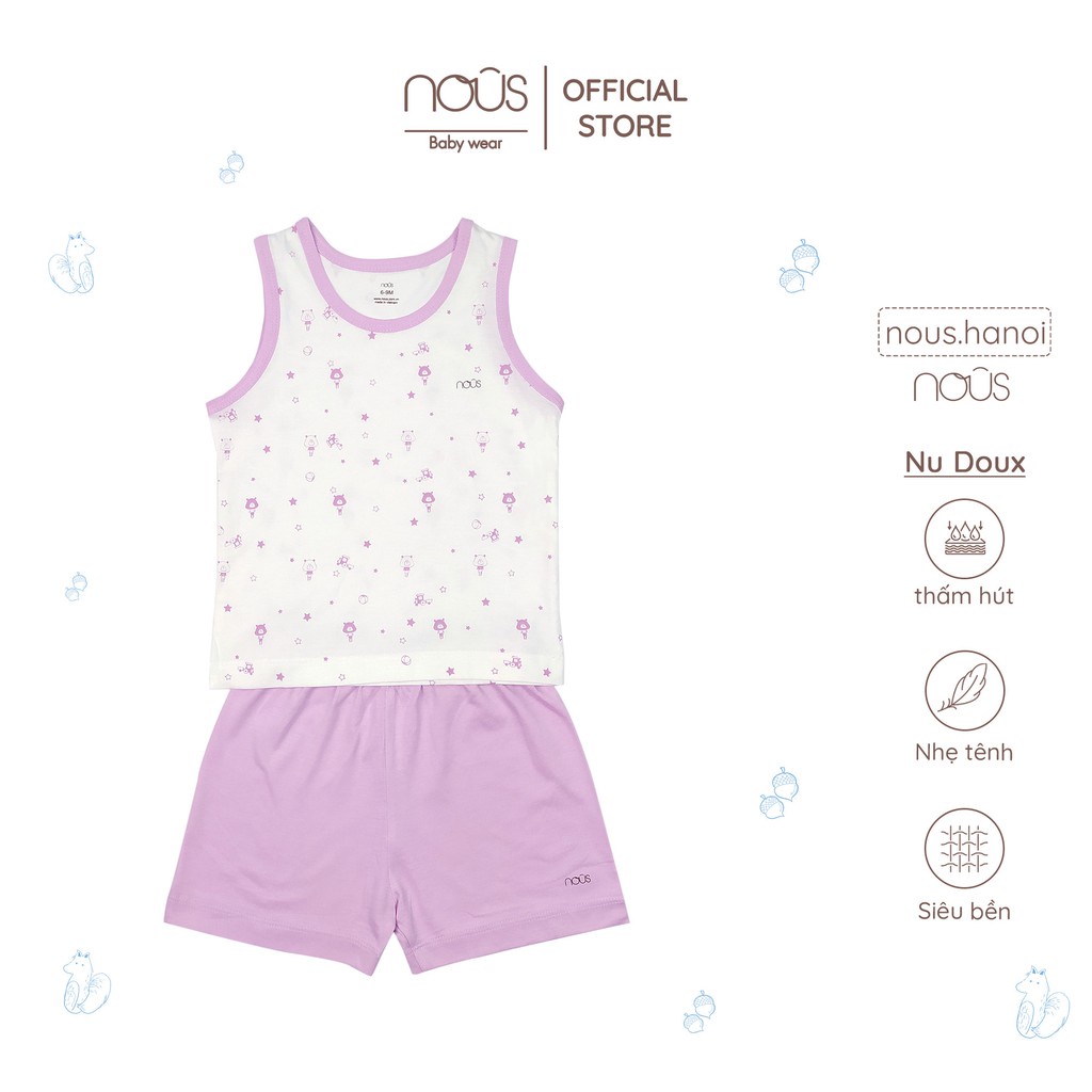 Bộ ba lỗ Nous mùa hè cho bé size từ 6m đến 18m